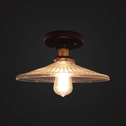 Industrial Glass Lampshade Mounted Light