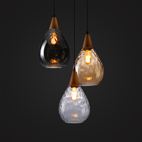 modern glass wood hanging lamp home design 