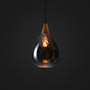 dark grey modern glass wood hanging lamp 