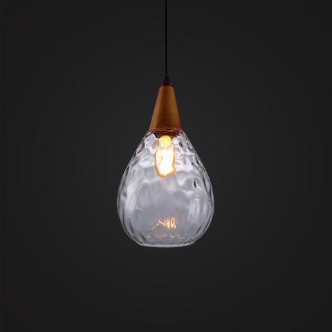 white modern glass wood ceiling lamp