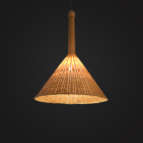 modern bamboo wood hanging lamp