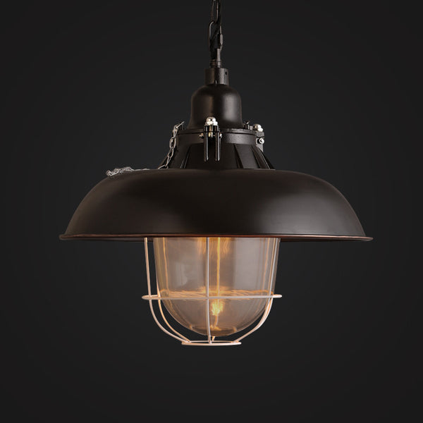 black vintage cage glass pendant lamp kitchen lighting