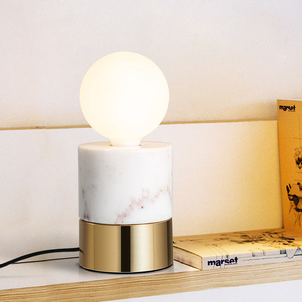 White marble Scandinavian Modern table lamp working space decoration  