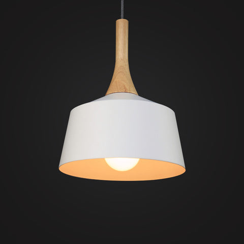 white modern wood pendant lamp