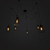 black vintage industrial cage chandelier lamp