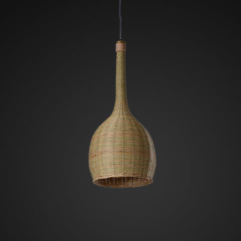 nordic bottle shaped bamboo and wood pendant lamp