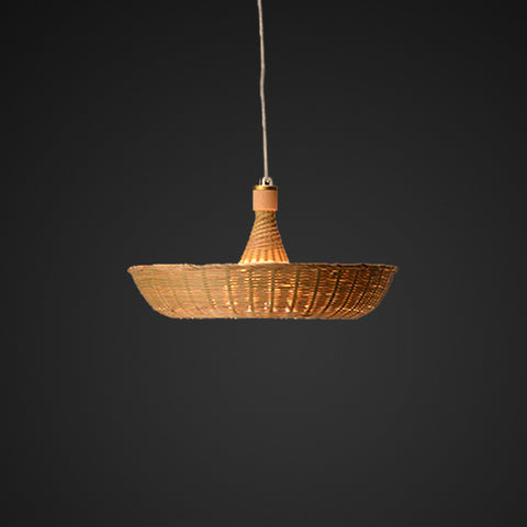 Bowl Bamboo and wood pendant lamp