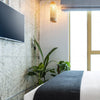 modern bamboo lamp hotel interior design 