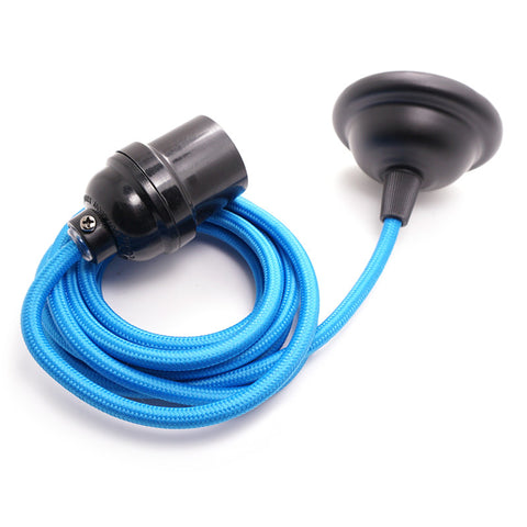 blue extension cord, pendant cord kit edison lamp