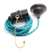 blue twisted cord flex cable lamp accessories edison pendant lighting