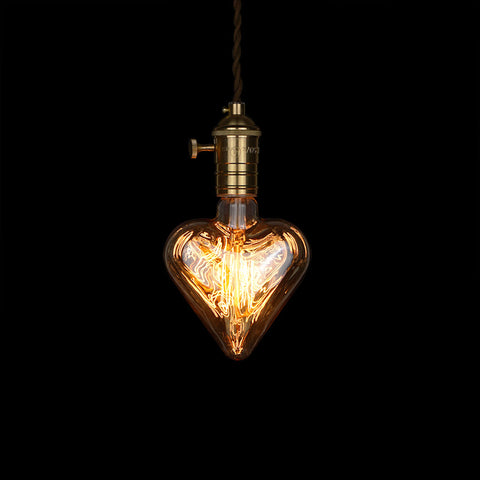Edison Light Bulb Love Heart Shape Gift 