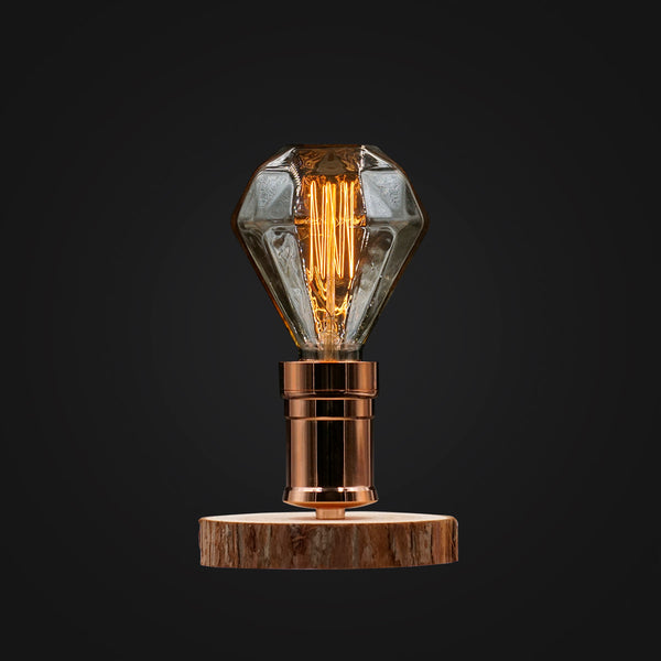 diamond edison wood desk lamp gift love 