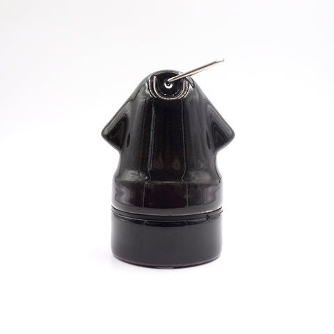Black Porcelain Mushroom Lamp Holder
