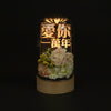Personalised Floral LED Wood Desk Lamp