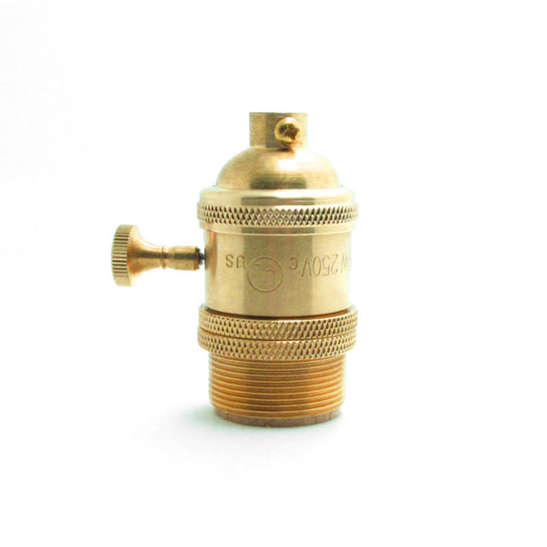 vintage industrial E27 Brass Copper Keyed Lamp Holder 