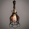 vintage industrial ceiling cage Edison light fittings