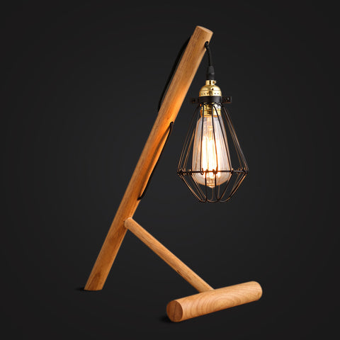 modern industrial wood desk lamp 