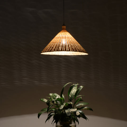 modern bamboo wood ceiling lamp interior design 
