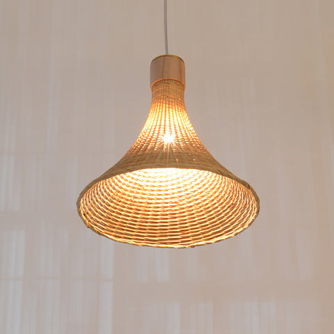 small modern bamboo wood pendant lighting home decor