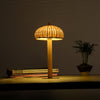 mushroom bamboo wood table lamp 