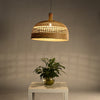 large bowl shape modern bamboo wood pendant lighting home decor