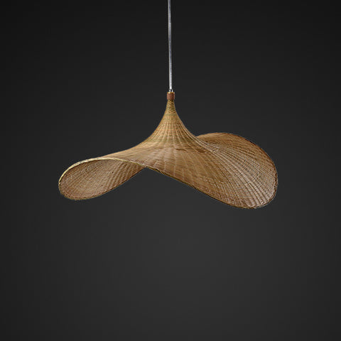 hat shape bamboo and wood hanging lamp