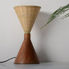 modern wood and bamboo desk lamp