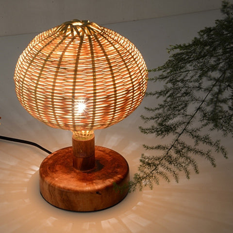modern decorative wood and bamboo table lamp
