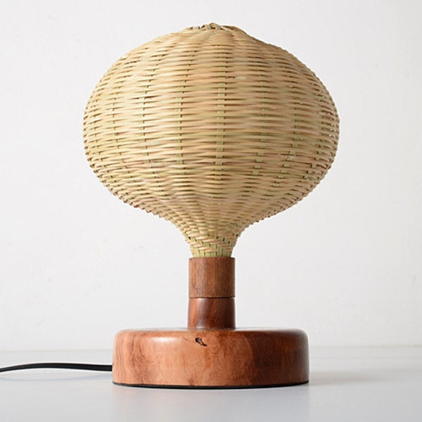 modern decorative wood and bamboo desk lamp