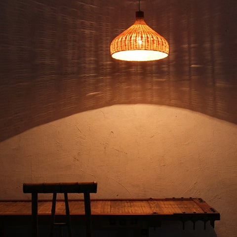 bamboo wood ceiling lamp
