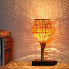 modern wood and bamboo table lamp