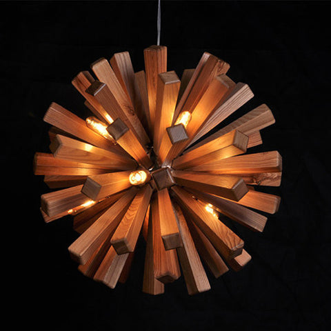 modern ash wood pendant lamp interior