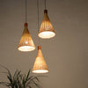 modern wood and bamboo hanging light