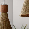 modern wood and bamboo ceiling light