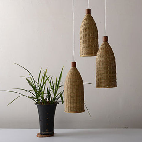 modern bamboo and wood pendant lamp