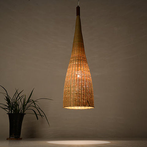 large modern bamboo wood hanging lamp