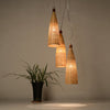 large modern bamboo and wood ceiling lamp