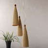 large bamboo and wood hanging light