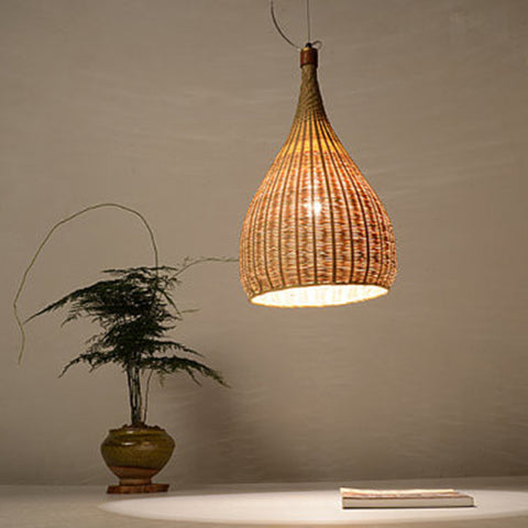 large bamboo wood ceiling light