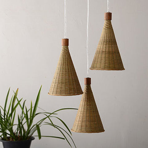modern wood and bamboo pendant lamp