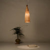 large modern bamboo and wood pendant