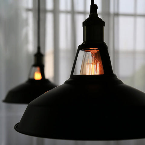 black vintage industrial edison bulb lampshade 
