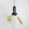 vintage style green cord wire edison lamp fixture