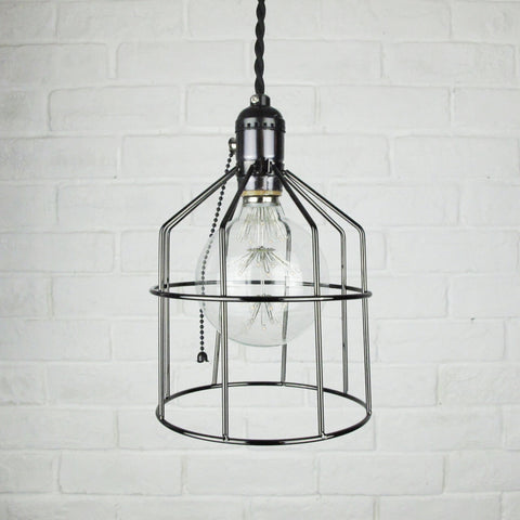 industrial vintage cage pendant lamp