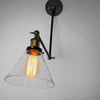 warehouse glass swing arm wall sconces